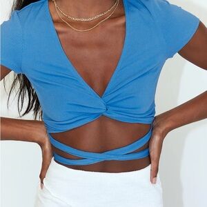 Princess Polly Cropped Tie T-Shirt